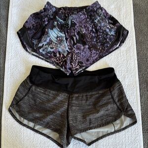 Lululemon Athletica Black and Purple Patterned Shorts